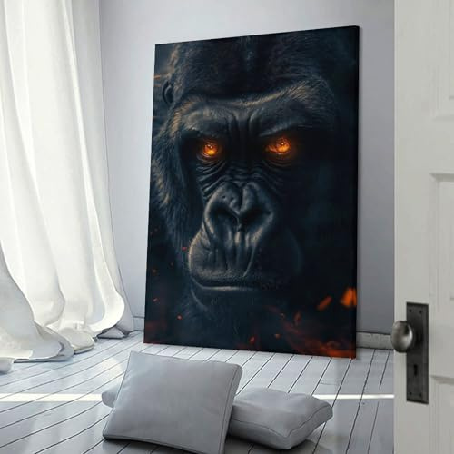 POLIUAWS Fantasy-Gorilla-Leuchtbild für Schlafzimmer, Wohnzimmer, Schlafzimmerdekoration, Kunstwerk, 20 x 30 Zoll (50 x 75 cm)