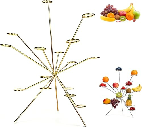 Fruttiera esplodente, fuochi d'artificio sul tavolo da pranzo, esposizione artistica di frutta galleggiante, supporto per frutta a 360°, supporto per la ventilazione multi-braccio mantiene fresco
