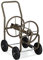 Relaxdays Carrello Avvolgitubo da Giardino, Carrellino Mobile per Acqua in Metallo, 4 Rotelle, Tubi Lunghi 60 m, Marrone