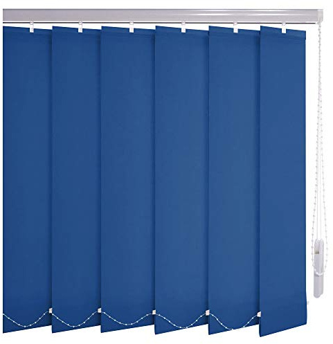 Sonnenschutz-HH® - Lamellenvorhang blau lichtdurchlässig - Breite 185 cm x 190 cm Höhe - Lamellenbreite 127mm Vertikaljalousie Vertikalanlage Schiebevorhang