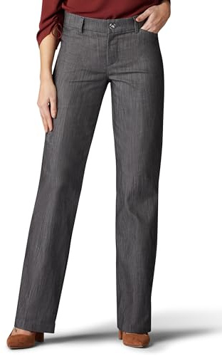 Lee Women's Ultra Lux Comfort with Flex Motion Trouser Pant, Carbon Rinse, 8