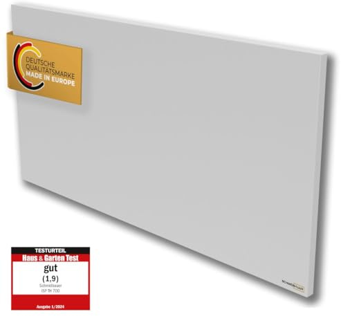 SCHMIDBAUER® Infrarotheizung Concept 900 Watt - inkl. Montagezubehör - Easy Click Wand/Deckenhalterung - Überhitzungsschutz - Rahmenlos geschweißt - pulverbeschichtet