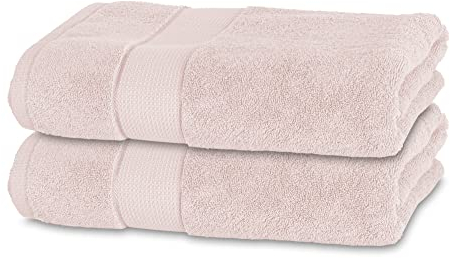 BANANALU 2 Badetücher 100% Baumwolle Qualität 600g/m2 Frottiertuch Rose - Bad Towel Modern N1, Color: Primrose Pink 12-2904, Size: 70x140cm, 2er Set, 600g/m2