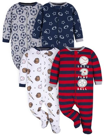 Gerber Baby Boys 4 Pack Sleep 'N Play Footie Baby and Toddler Sleepers