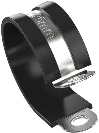 Lumonic 5x fascette per tubi da 25mm con inserto in gomma in acciaio inox V2A I fascette per tubi da avvitare I fascetta per tubi da 25mm, fascetta pe