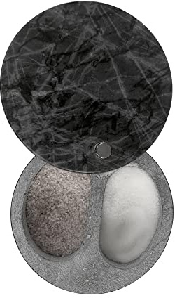 Fox Run Black Marble Double Salt Cellar Black 4” x 4” x 2.5”
