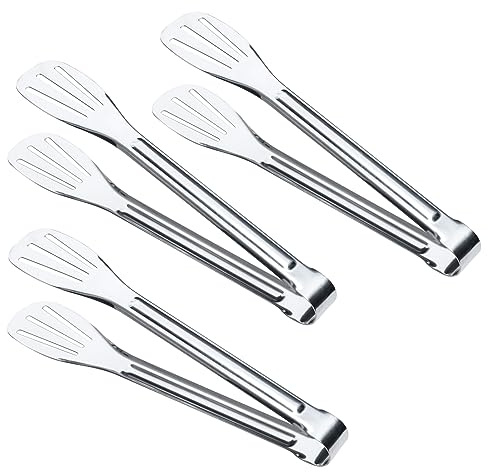 3PCS Stainless Steel Food Tongs - 9'' BBQ & Salad Tongs for Kitchen & Party Use