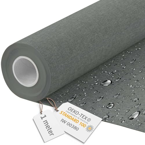 DreamRoots Tissu imperméable extérieur au metre 160 cm Largeur - Toile exterieure impermeable 100% de polyester 600D 220g/m - Tissus au metre ameublement Star Dust 1M