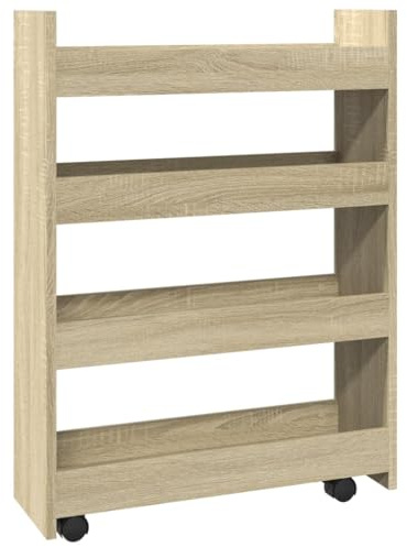 vidaXL Carrello Stretto a 4 Livelli Rovere Sonoma in Truciolato