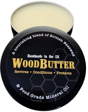 Wood Butter Made with British Beeswax/Chopping Board Conditioner/Multipurpose Polish for Wood/Food Safe Mineral Oil / 100ml
