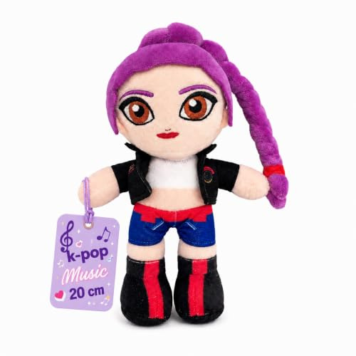 Grupo Moya - Peluche K-Pop Rumi Mira Zoey, 20 cm, bambola ufficiale dell'idolo coreano, figura morbida e da abbracciare, collezione K-Pop, merchandising ufficiale, regalo per i fan (lilla)
