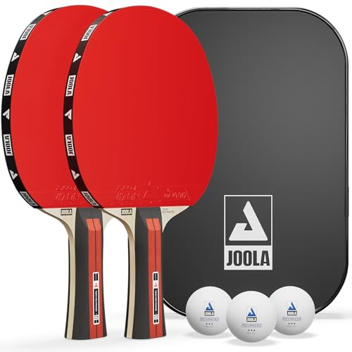 JOOLA Team Advanced bordtennisset – 2 bordtennisracket + 3 bordtennisbollar + bordtennisfodral – 6 delar