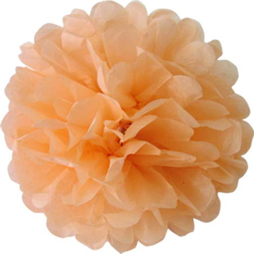 10 papper pompons 35 cm ny // PomPoms blomma kula siden papper pom pom dekor hängande deko rumsdeko blommor pompon Apricot 714