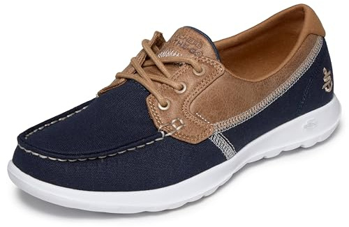 Skechers Performance Women's Go Walk Lite-15430 Wide Boat Shoe,navy,7 W US