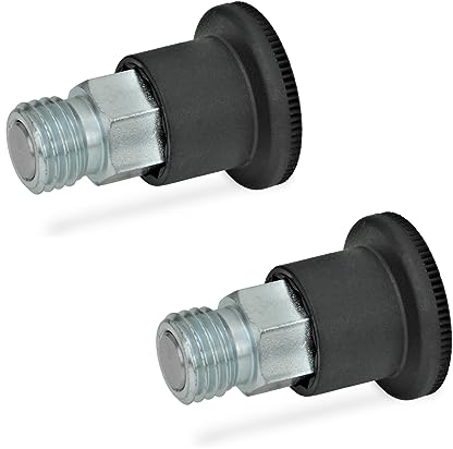 Ganter Standard Elements - Perno de bloqueo L pequeño - GN 822.6 Forma C: con cierre de clic, acero galvanizado azul pasivado, negro, GN 822.6-7-M12-C