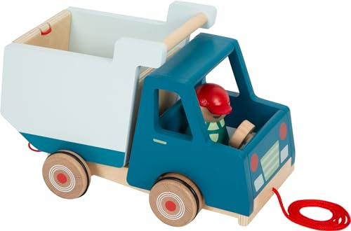 Small Foot Volqueta para Arrastrar, Madera, Juguete de motricidad y Andador para niños a Partir de 18 Meses, 12348, Multicolor, Small