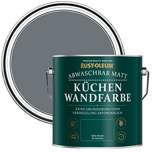 Rust-Oleum Grey Washable Kitchen Wall Paint in Matt Finish - Marine Grey 2.5L