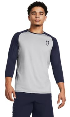 Under Armour Men's Utility 3/4 Performance Shirt, (014) Mod Gray Full Heather/Midnight Navy/Midnight Navy, Large