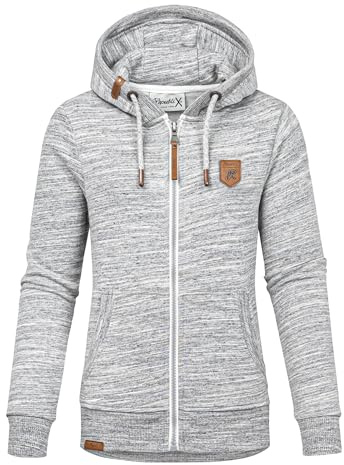 REPUBLIX Damen Sweatjacke Hoodie Sweatshirt Pullover Zipper Jacke RD-020 Grau 3XL