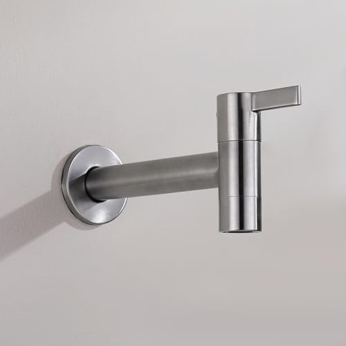 Decaura robinet mural eau froide exterieur en acier inoxydable 13.5CM, G 1/2 robinet pour salle de bain, balcon, jardin, buanderie Brossé