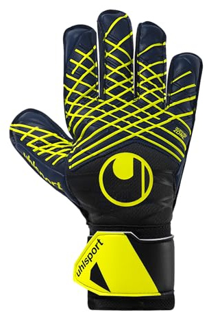 uhlsport Gants de Gardien de But de Football Prediction Soft Pro, 6.5, Marine/Blanc/Jaune Fluo