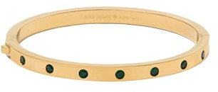 Kate Spade New York SET IN STONE Metal Stone Hinged Bangle, Emerald