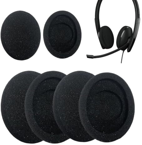 Almohadillas de Esponja para Sennheiser SC160 165USB, Auriculares con cancelación de Ruido, Almohadillas de Repuesto, Juegos, Hablar, Auriculares (Esponja 1 par)
