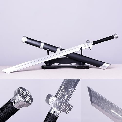 HJHUUA Handgefertigtes Chinesisches Schwert,Bambus Klinge,Holzschwerter mit Scheide für Cosplay,Dekoration,Maskerade,Kampfsport,Training,Ausstellung,Geschenk