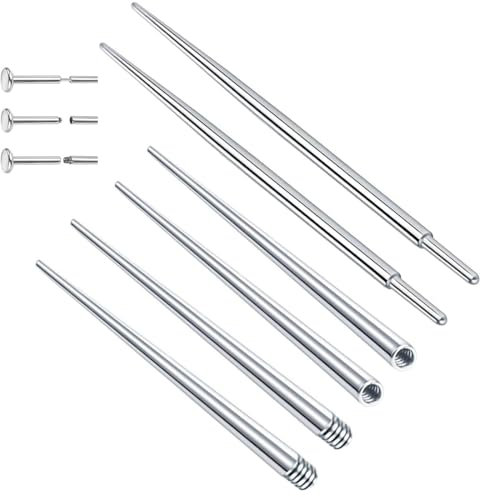 SIRLOMU 6 Stück Piercing Taper Pin Einsteckstift Körper Piercing Stretching Assistent Tool für Ohr Nase Augenbraue