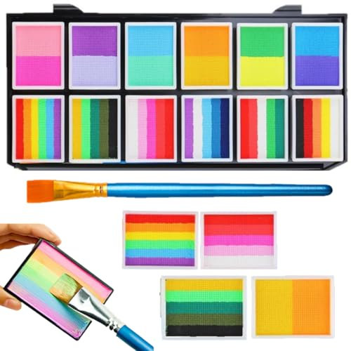 KARLOR Palette de peintur pour le visage, 42 couleurs avec pinceau, peinture pour le corps et le théâtre