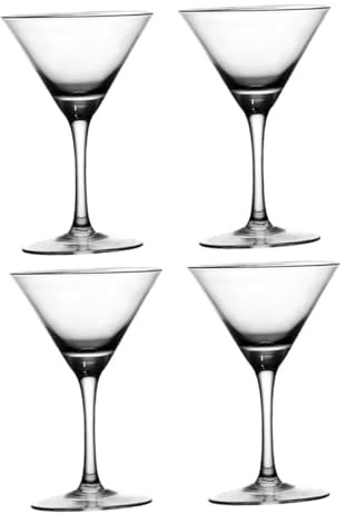 Ciieeo 4 pezzi Bicchieri Cocktail Vetro Calici Unici per Martini Whisky e Vino Design Stabile per Feste Bar e Cerimonie