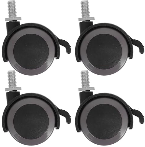 SUPVOX 4 Pezzi Ruote per Sedie da Ufficio Girevoli da 1,5 Pollici M8x15mm, Rotelle di Ricambio Resistenti per Pavimenti in Legno Duro, Installazione Facile per Mobili e Sedie