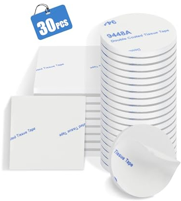 Acual 30 Almohadillas Adhesiva Extrafuerte Doble Cara Cuadrado/Redondo | 30 Almohadillas Adhesivas de Doble Cara, Impermeables y Extrafuertes, Cuadradas y Redondas para Pared, Alfombras y DIY.