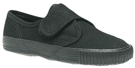 Boys Girls School Pumps PE Gym Black/White Plimsolls Trainers Adult Lace Dance Ballet Plain Plimsoles - Non Marking Sole