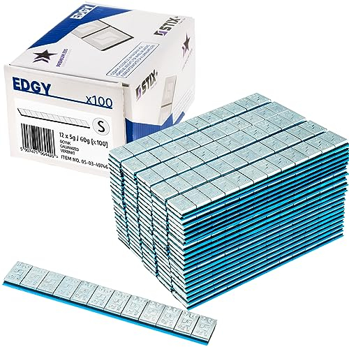 Stix Klebegewichte Edgy Slim Auswuchtgewichte 1200 Stück 5g - 100 Streifen à 60g verzinkt 3,5mm Slim Design mit starker Klebefolie für Alufelgen und KFZ-Felgen