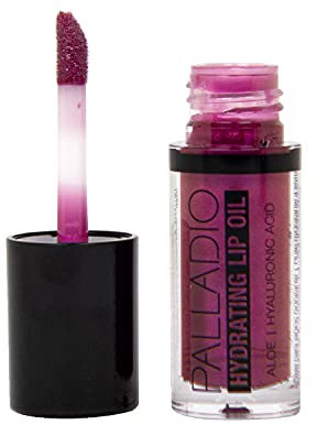 Palladio Hydrating Lip Oil Infused with Hyaluronic Acid, Non-Sticky Formula, Subtle shine with tinted sheer color, liquid lipstick, prevents chapped lips, Vegan & Cruelty-Free | 0.13 Oz. (MY B.)