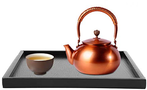 Holz Tee Tablett, Schwarzes Rechteck Serviertabletts Kaffee Snack Essen Mahlzeiten Teller für Frühstück im Bett, Mittagessen, Abendessen, Terrasse, Badezimmer, Restaurant, Grill, Party (30x30cm)