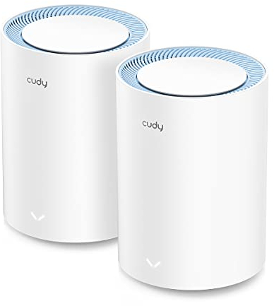 Cudy AC1200 Whole Home Mesh-WLAN-System, AC1200 Dualband-WLAN-Router, Range Extender, VPN, DNS über TLS, IPv6, DDNS, M1200 2er-Pack