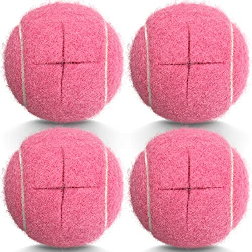 HPWFHPLF Färdigskurna Walker tennisbollar, 4 st tennisbollar för stolar, skrivbord, möbler, ben och golvskydd (rosa)