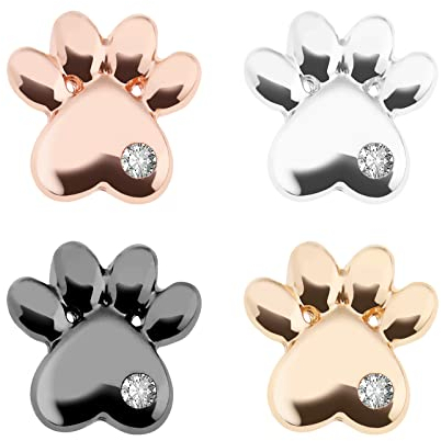 The Lord of the Tools 4 Stück Uhrenarmband Charms Pfotenförmiges Uhrenarmband Nägel Dekoration Bolzen Silikon-Uhrenarmband, Gold & Splitter & Roségold & Schwarz