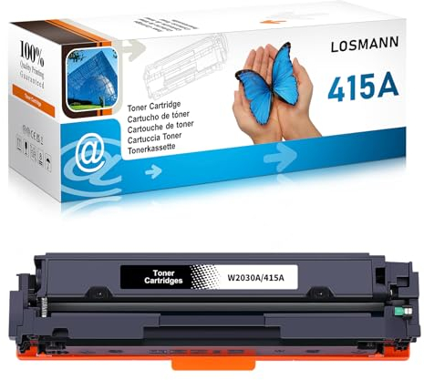 LOSMANN 415A Toner Kompatible für HP 415A 415X W2030A W2030X Tonerkartusche Ersatz für Color Laserjet Pro MFP M479fdw M479fnw M479fdn M479dw M454dn M454dw M479 M454 (Schwarz)