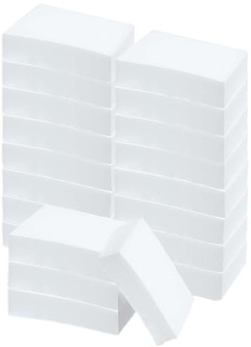 20 Piezas Borrador de Esponja Mágico Blanco, Almohadilla de Limpieza de Espuma de Esponja, Esponja de Borrador Mágico Multifuncional, Borrador Mágico para Cocina, Baño, Pared, Zapatos (Blanco)