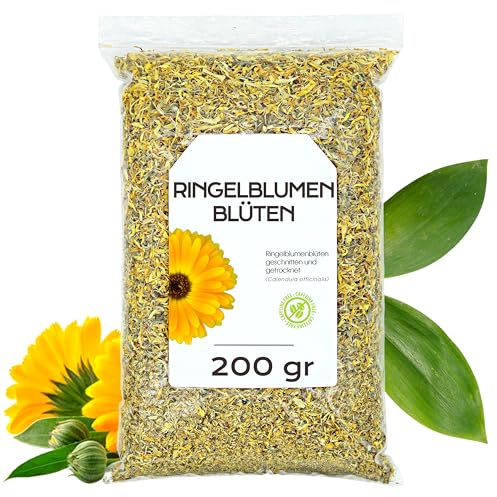 Fleurs Séchées de Souci 200 gr - Fleurs de Calendula - Tisane au Souci - Infusion de Fleurs de Souci - The de Souci Séché -The de Calendula