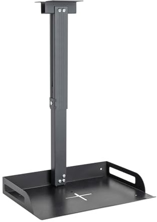 Donened – Projektorstativ med bricka, projektorhållare för tak, takprojektorhållare, universal, höjdjusterbar, 14 kg lastkapacitet, 35 x 22 cm (svart)