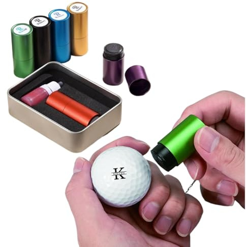 ROSEEKA Anpassad golfbollsstämpel – personlig självbläckande golfbollsstämpel och monogram bollmarkör för golfare, pappor, män och pojkvänner