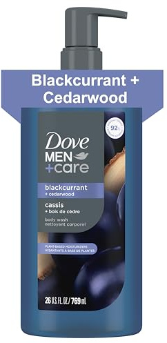 DOVE MEN Blackcurrant + Cedarwood Moisturizing Body Wash | #1 Dermatologist Body Wash for Men, Sulfate Free, Paraben Free, & Dye Free | 26oz