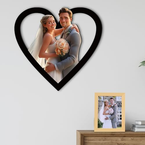 JLSKCN Personnalisé 3D Cartoon Style Photo en Bois, Cadre Personnalisé Famille, Personnalisé Famille Photo 3D Portrait Cadeau Caricature Cadre Photo Famille, Cadeau pour Maman Papa