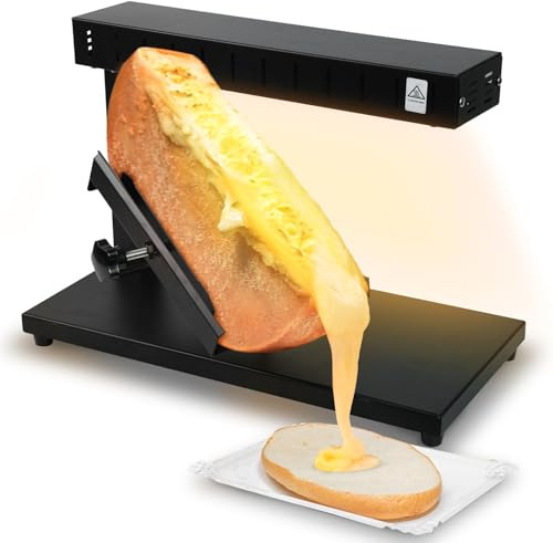 XXUNYNUIN Raclette Cheese Melter Electric Countertop Cheese Melting Raclette Grill Half Cheese Wheel Maker Height Adjustable for Resaurant Kitchen