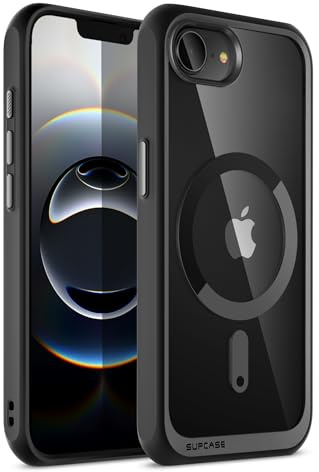 SUPCASE Fodral för iPhone 16e [MagSafe Kompatibelt] [Militärgrad Skydd] – Ultratunt Genomskinligt Magnetiskt Stötdämpande Telefonfodral för iPhone 16e 6,1 tum (Svart)