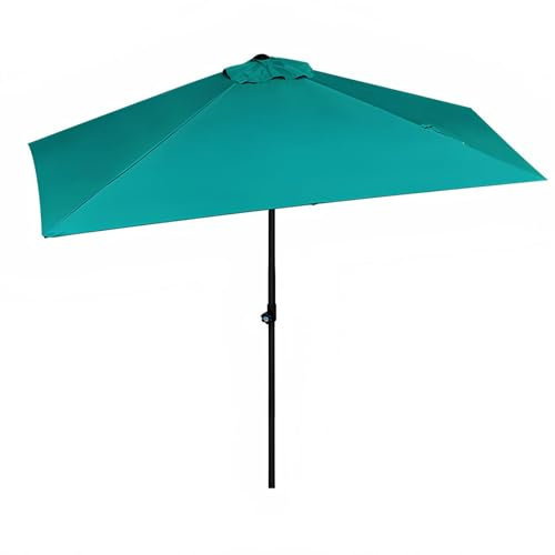 GUOGLZ Ombrellone Mezzaluna A Parete Da Giardino Grandezza 245 Cm, Parasole A Muro Da Esterno Ideale Per Bar Ristorante, Patio Balcone(Dark green)